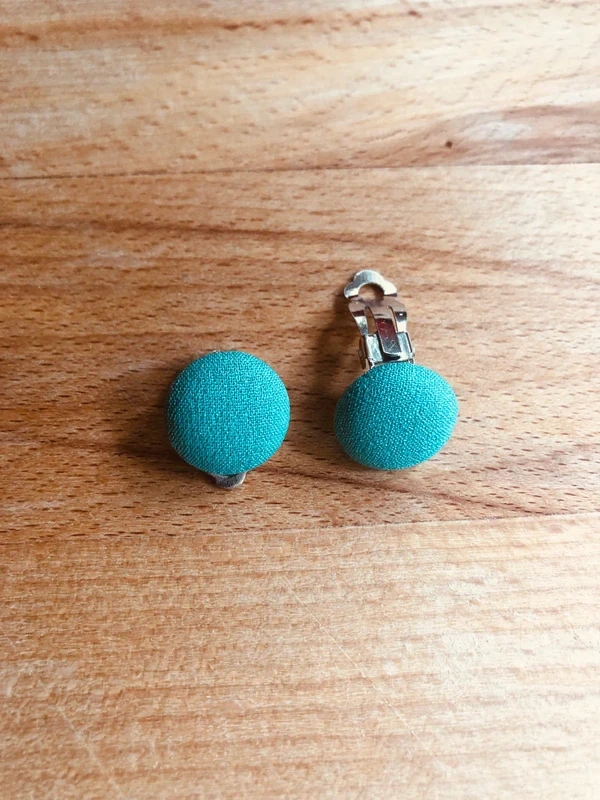 Turquoise veer oorringen knoopoorringen - zonder gat - Nieuw – photo 3